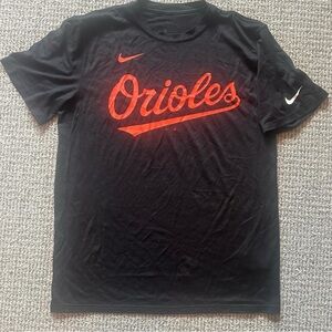 Nike Black T-Shirt with Orange Orioles Logo